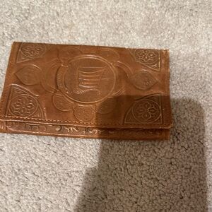 Embossed Brown Leather Wallet